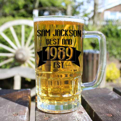 Dad Established In Beer Glass Tankard by Really Cool Gifts Really Cool Gifts