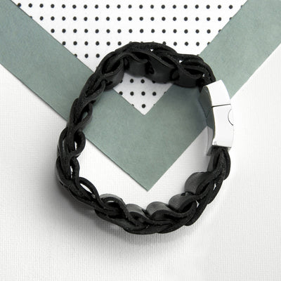 Personalised Men's Intrepid Leather Bracelet by Really Cool Gifts Really Cool Gifts