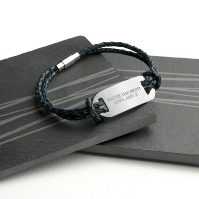 Personalised Men's Statement Leather Bracelet by Really Cool Gifts Really Cool Gifts