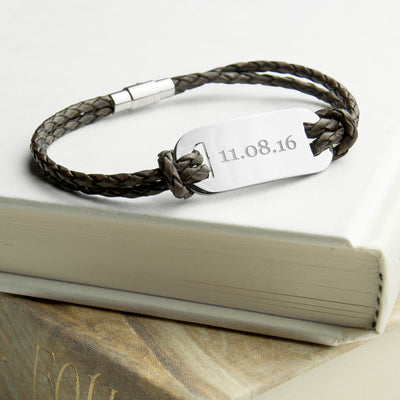 Personalised Men's Statement Leather Bracelet by Really Cool Gifts Really Cool Gifts