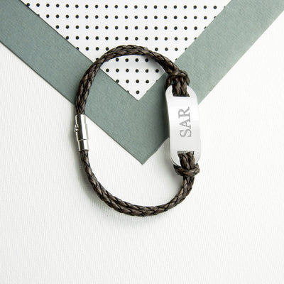 Personalised Men's Statement Leather Bracelet by Really Cool Gifts Really Cool Gifts