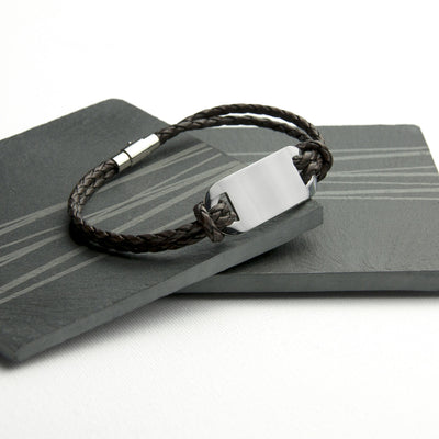 Personalised Men's Statement Leather Bracelet by Really Cool Gifts Really Cool Gifts