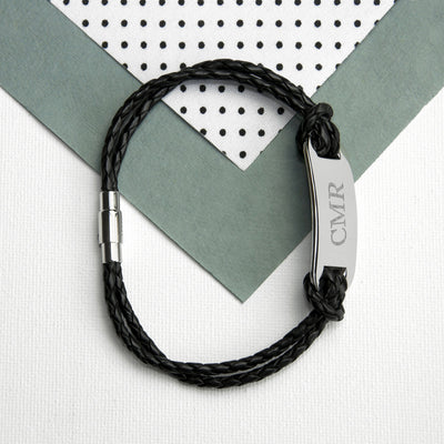 Personalised Men's Statement Leather Bracelet by Really Cool Gifts Really Cool Gifts