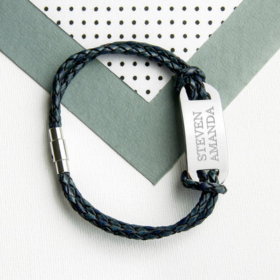 Personalised Men's Statement Leather Bracelet by Really Cool Gifts Really Cool Gifts