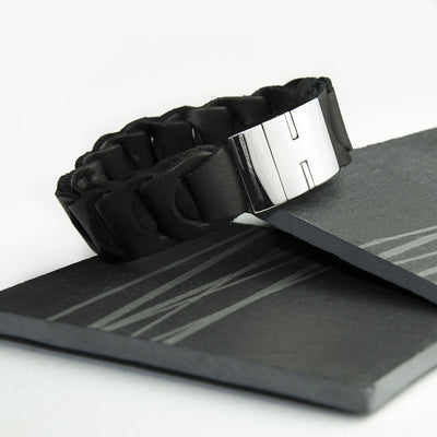 Personalised Men's Intrepid Leather Bracelet by Really Cool Gifts Really Cool Gifts
