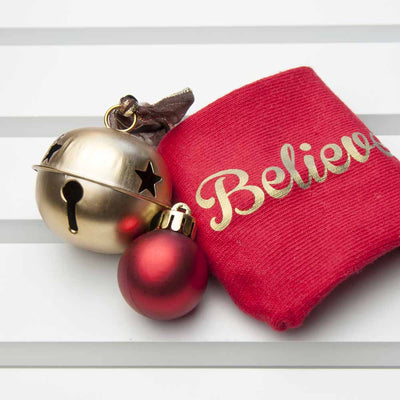 Personalised Kids Crimson And Gold Christmas Day Socks by Really Cool Gifts Really Cool Gifts