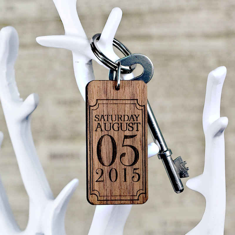 Custom Special Date Keyring - Rectangle Frame by Really Cool Gifts Really Cool Gifts