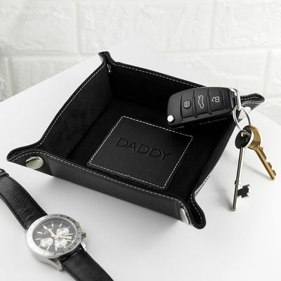 Really Cool Gifts - LUXURY BLACK PERSONALISED VALET TRAY