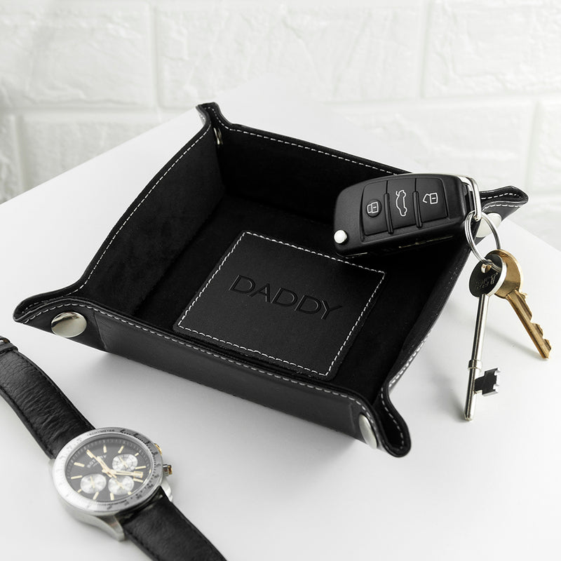 Really Cool Gifts - LUXURY BLACK PERSONALISED VALET TRAY
