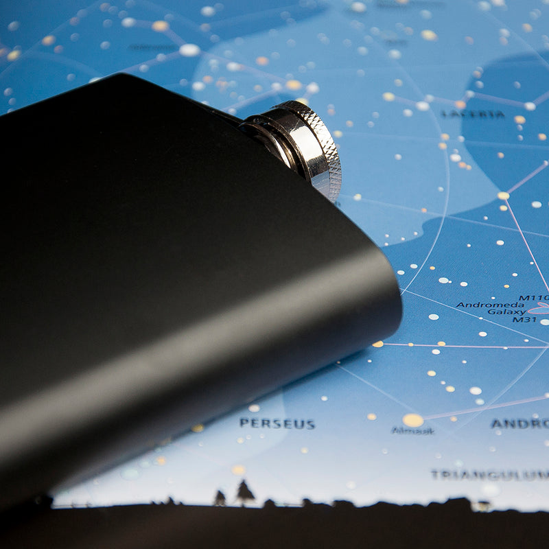 Really Cool Gifts - STAR CONSTELLATION MATTE BLACK HIP FLASK