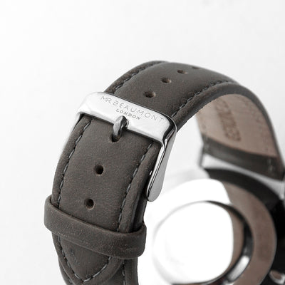 Men's Modern-vintage Personalised Leather Watch In Ash by Really Cool Gifts Really Cool Gifts