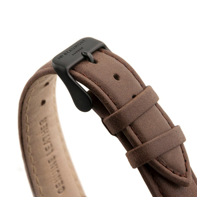 Men's Modern-vintage Personalised Watch With Black Face In Brown by Really Cool Gifts Really Cool Gifts