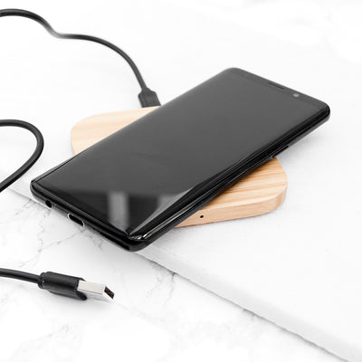 Personalised Bamboo Wireless Charger by Really Cool Gifts Really Cool Gifts