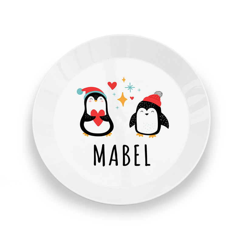 Personalised Kids Winter Penguin Plastic Plate by Really Cool Gifts
