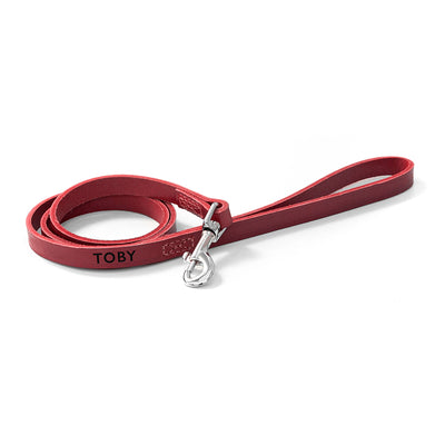 Personalised Classic Red Leather Dog Lead by Really Cool Gifts Really Cool Gifts