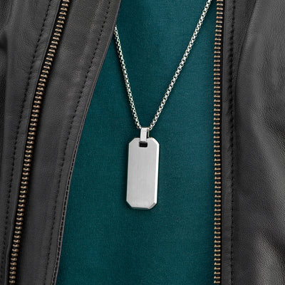 Personalised Silver Men'S Dog Tag Necklace by Really Cool Gifts Really Cool Gifts