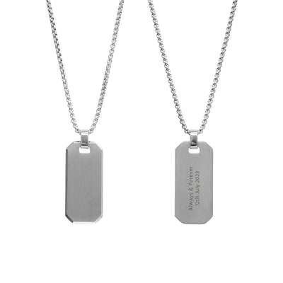 Personalised Silver Men'S Dog Tag Necklace by Really Cool Gifts Really Cool Gifts