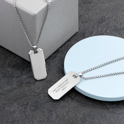 Personalised Silver Men'S Dog Tag Necklace by Really Cool Gifts Really Cool Gifts