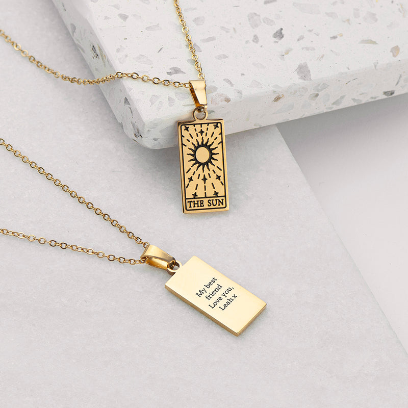 Personalised Sun Tarot Card Necklace Really Cool Gifts